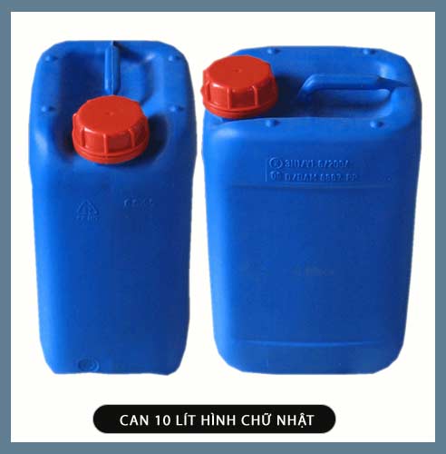 Can 10 lít hình chữ nhật màu xanh gia công